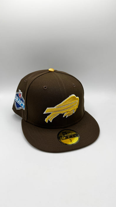 New Era Fitted Hat Adult Buffalo Bills New Era Brown "The MVP" Custom Side Patch 59FIFTY Fitted Hat - Men's