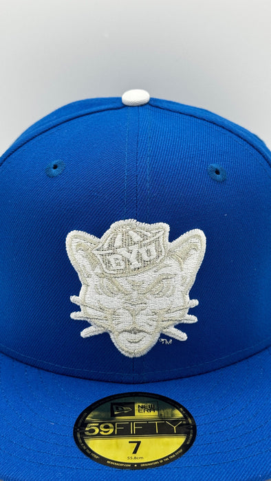 New Era Fitted Hat Adult BYU Cougars New Era Blue NCAA 1984 National Champions Custom 59FIFTY Fitted Hat - Men's