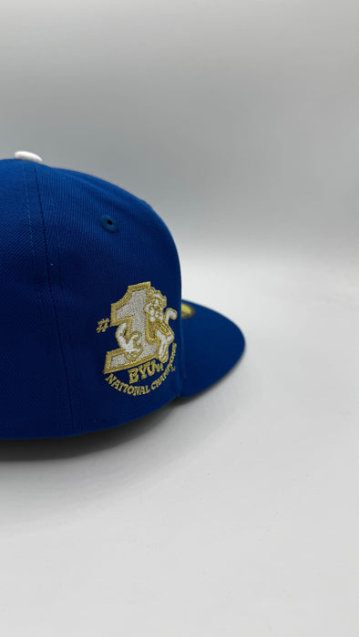 New Era Fitted Hat Adult BYU Cougars New Era Blue NCAA 1984 National Champions Custom 59FIFTY Fitted Hat - Men's
