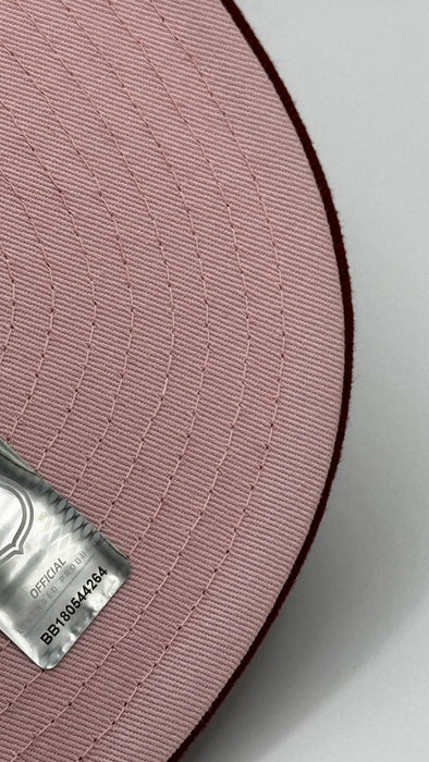 New Era Fitted Hat Adult Chicago Blackhawks New Era Burgundy Red Team Pinky Custom 59FIFTY Fitted Hat - Men's