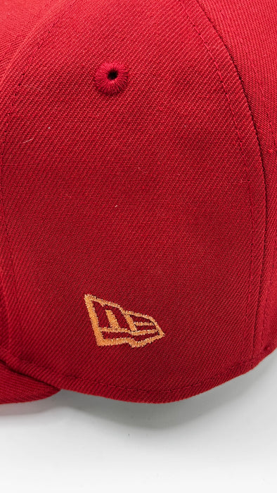 New Era Fitted Hat Adult Chicago Blackhawks New Era Burgundy Red Team Pinky Custom 59FIFTY Fitted Hat - Men's