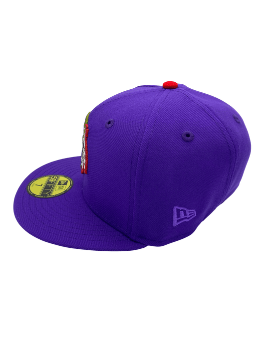New Era Fitted Hat Adult Chicago Blackhawks New Era Purple J Custom 59FIFTY Fitted Hat - Men's