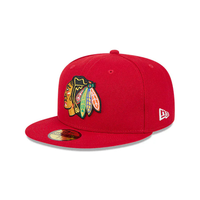 New Era Fitted Hat Adult Chicago Blackhawks New Era Red 59FIFTY Fitted Hat - Men's