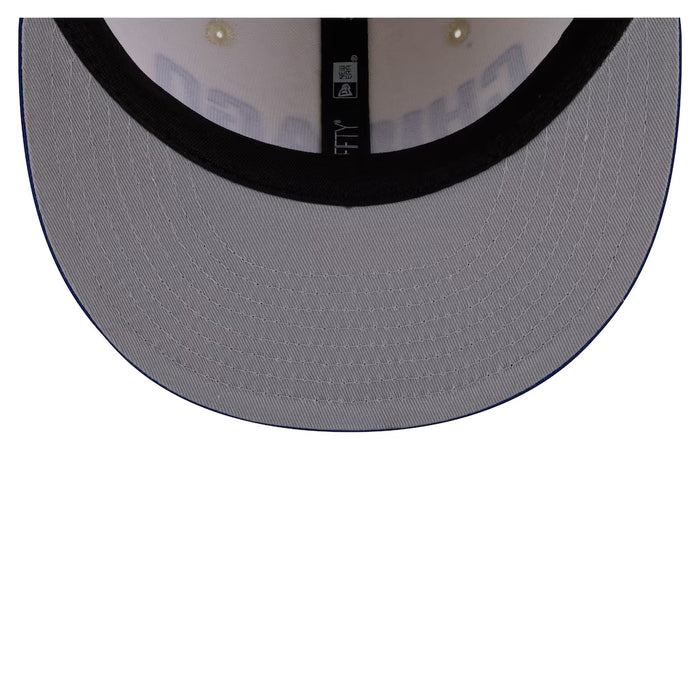 New Era Fitted Hat Adult Chicago Cubs New Era Chrome 2 Tone Chain Stitch Logo 59FIFTY Fitted Hat - Men's