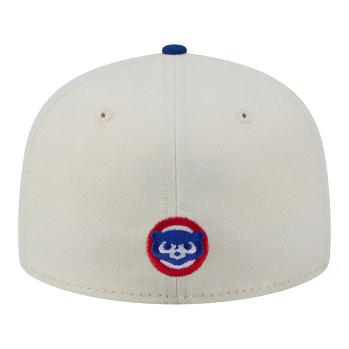New Era Fitted Hat Adult Chicago Cubs New Era Chrome 2 Tone Chain Stitch Logo 59FIFTY Fitted Hat - Men's