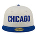 New Era Fitted Hat Adult Chicago Cubs New Era Chrome 2 Tone Chain Stitch Logo 59FIFTY Fitted Hat - Men's