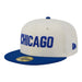 New Era Fitted Hat Adult Chicago Cubs New Era Chrome 2 Tone Chain Stitch Logo 59FIFTY Fitted Hat - Men's
