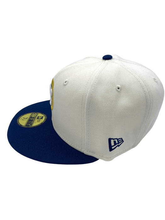 New Era Fitted Hat Adult Chicago Cubs New Era Chrome/Navy Custom Side Patch 59FIFTY Fitted Hat - Men's