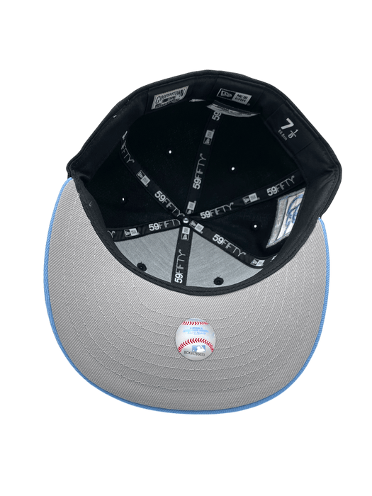 New Era Fitted Hat Adult Chicago White Sox New Era Black/Light Blue City Flag Custom Side Patch 59FIFTY Fitted Hat - Men's