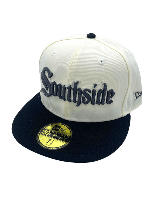 New Era Fitted Hat Adult Chicago White Sox New Era Chrome Plain Jane Southside Custom 59FIFTY Fitted Hat - Men's
