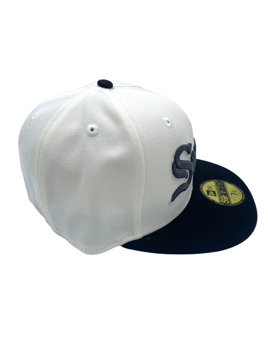 New Era Fitted Hat Adult Chicago White Sox New Era Chrome Plain Jane Southside Custom 59FIFTY Fitted Hat - Men's