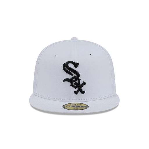 New Era Fitted Hat Adult Chicago White Sox New Era White/Black Basic 59FIFTY Fitted Hat - Men's