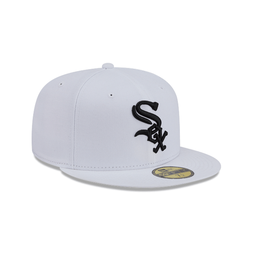 New Era Fitted Hat Adult Chicago White Sox New Era White/Black Basic 59FIFTY Fitted Hat - Men's
