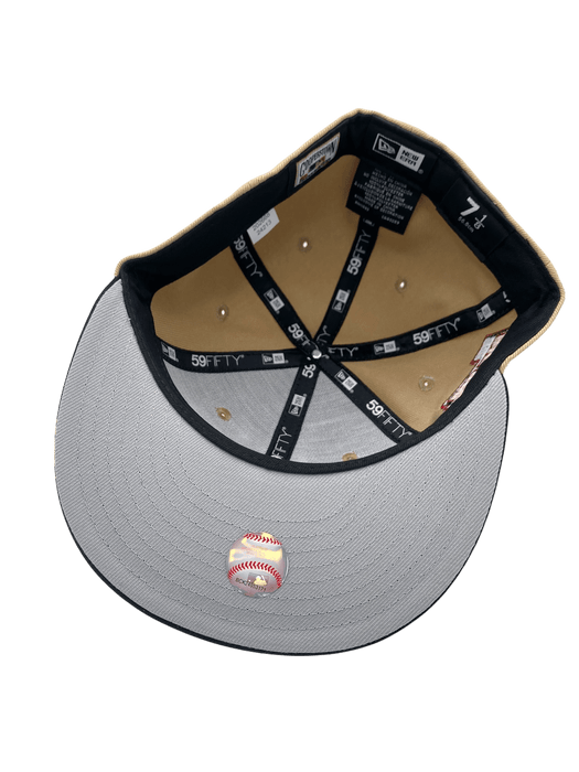 New Era Fitted Hat Adult Cincinnati Reds New Era Brown/Black Custom Side Patch 59FIFTY Fitted Hat - Men's