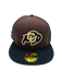 New Era Fitted Hat Adult Colorado Buffaloes New Era Brown/Black Custom Side Patch 59FIFTY Fitted Hat - Men's
