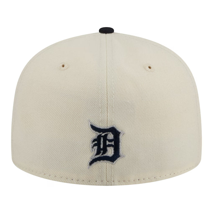 New Era Fitted Hat Adult Detroit Tigers New Era Chrome 2 Tone Chain Stitch Logo 59FIFTY Fitted Hat - Men's