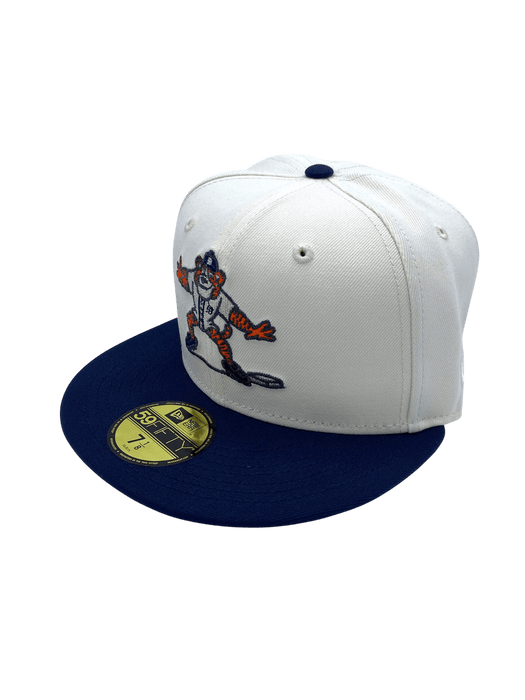 Adult Detroit Tigers New Era White/Navy Paws 2.0 Side Patch 59FIFTY Fitted Hat - Men's