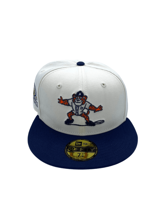 Adult Detroit Tigers New Era White/Navy Paws 2.0 Side Patch 59FIFTY Fitted Hat - Men's