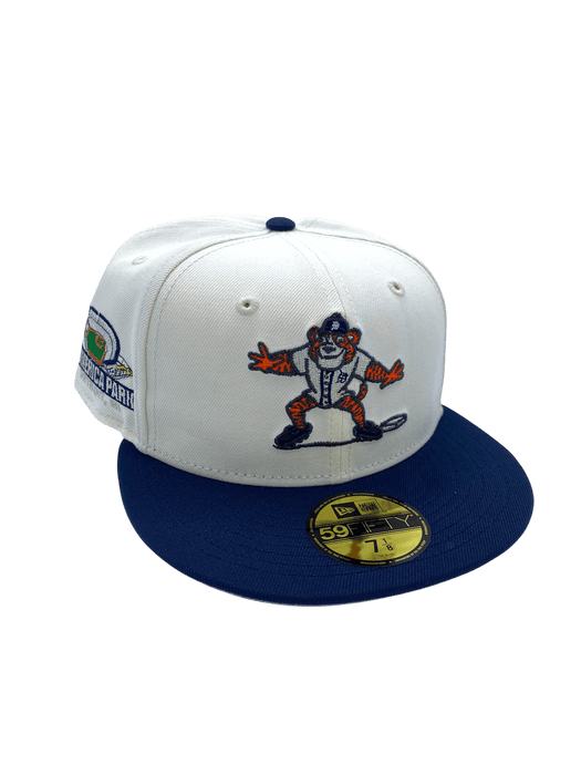 Adult Detroit Tigers New Era White/Navy Paws 2.0 Side Patch 59FIFTY Fitted Hat - Men's
