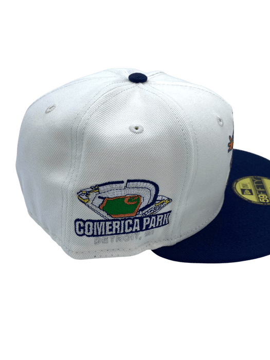 Adult Detroit Tigers New Era White/Navy Paws 2.0 Side Patch 59FIFTY Fitted Hat - Men's