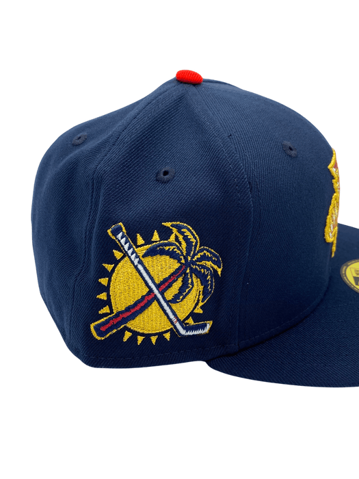 Adult Florida Panthers New Era Navy Classic Custom Side Patch 59FIFTY Fitted Hat - Men's