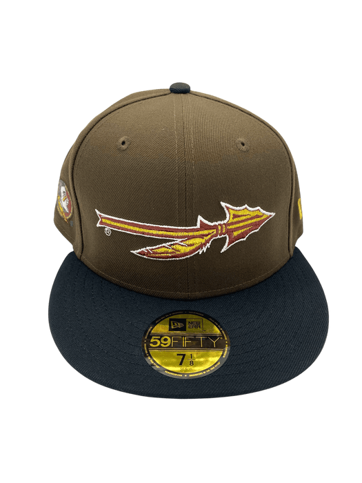New Era Fitted Hat Adult Florida State Seminoles New Era Brown/Black Famous Jameis Custom Side Patch 59FIFTY Fitted Hat - Men's
