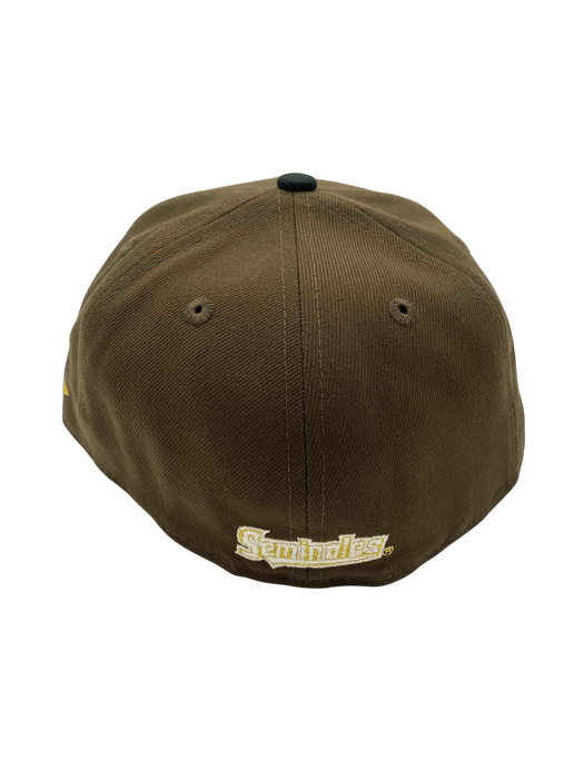 New Era Fitted Hat Adult Florida State Seminoles New Era Brown/Black Famous Jameis Custom Side Patch 59FIFTY Fitted Hat - Men's