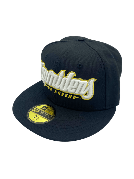Adult Fresno Grizzlies New Era Black Lowriders Custom Side Patch 59FIFTY Fitted Hat - Men's