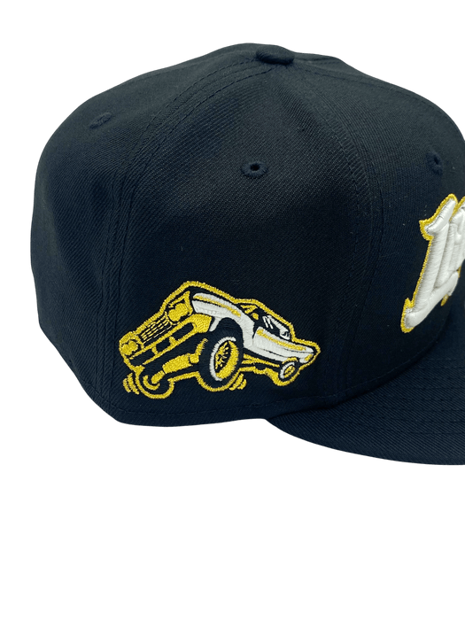 Adult Fresno Grizzlies New Era Black Lowriders Custom Side Patch 59FIFTY Fitted Hat - Men's