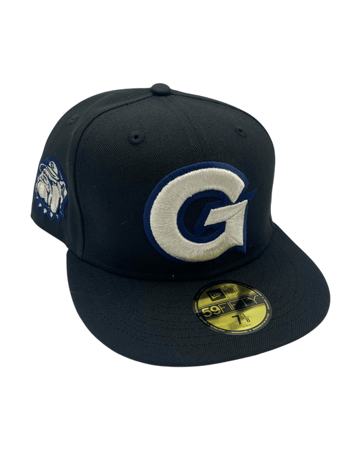 New Era Fitted Hat Adult Georgetown Hoyas New Era Black Big G Custom Side Patch 59FIFTY Fitted Hat - Men's