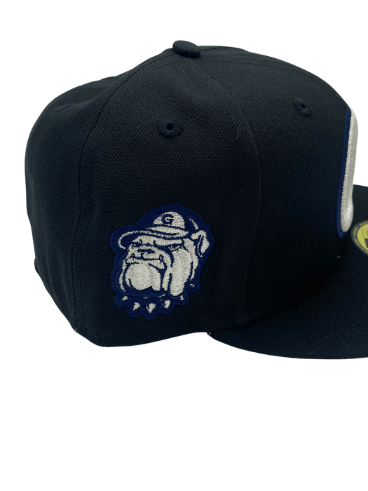 New Era Fitted Hat Adult Georgetown Hoyas New Era Black Big G Custom Side Patch 59FIFTY Fitted Hat - Men's