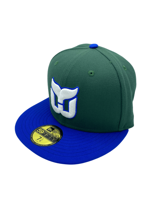 New Era Fitted Hat Adult Hartford Whalers New Era Green Pinky Custom Side Patch 59FIFTY Fitted Hat - Men's