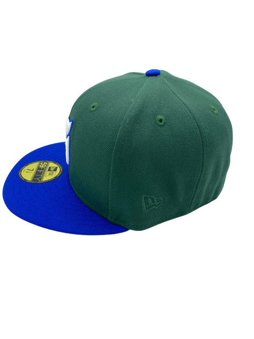 New Era Fitted Hat Adult Hartford Whalers New Era Green Pinky Custom Side Patch 59FIFTY Fitted Hat - Men's