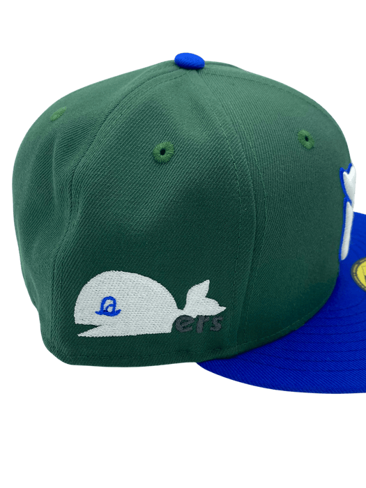 New Era Fitted Hat Adult Hartford Whalers New Era Green Pinky Custom Side Patch 59FIFTY Fitted Hat - Men's