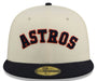 New Era Fitted Hat Adult Houston Astros New Era Chrome 2 Tone Chain Stitch Logo 59FIFTY Fitted Hat - Men's