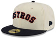 New Era Fitted Hat Adult Houston Astros New Era Chrome 2 Tone Chain Stitch Logo 59FIFTY Fitted Hat - Men's
