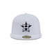 New Era Fitted Hat Adult Houston Astros New Era White/Black Basic 59FIFTY Fitted Hat - Men's