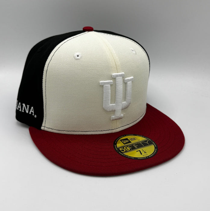 New Era Fitted Hat Adult Indiana Hoosiers Chrome New Era NCAA 'Cignetti' Custom 59FIFTY Fitted Hat - Men's
