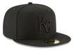 New Era Fitted Hat Adult Kansas City Royals New Era Black on Black Collection 59FIFTY Fitted Hat - Men's