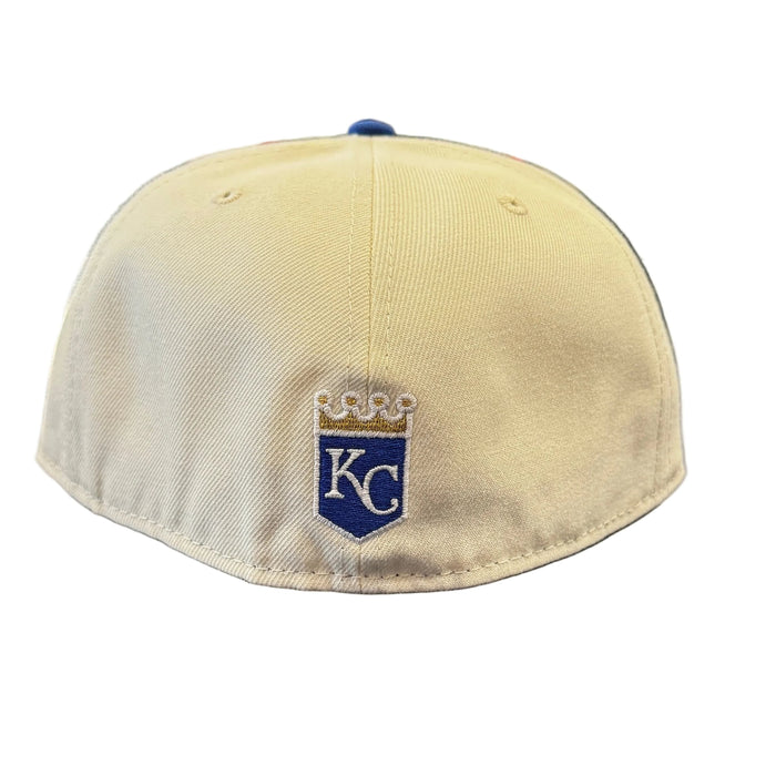 New Era Fitted Hat Adult Kansas City Royals New Era Chrome 2 Tone Chain Stitch Logo 59FIFTY Fitted Hat - Men's