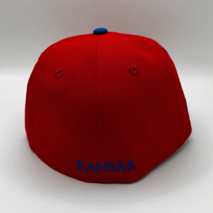 New Era Fitted Hat Adult Kansas Jayhawks New Era Red NCAA 'Blue Bloods' Custom 59FIFTY Fitted Hat - Men's