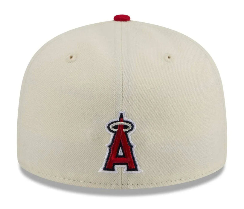 New Era Fitted Hat Adult Los Angeles Angels New Era Chrome 2 Tone Chain Stitch Logo 59FIFTY Fitted Hat - Men's