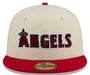 New Era Fitted Hat Adult Los Angeles Angels New Era Chrome 2 Tone Chain Stitch Logo 59FIFTY Fitted Hat - Men's