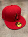 New Era Fitted Hat Adult Los Angeles Angels New Era Red and black Collection 59FIFTY Fitted Hat - Men's