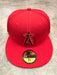 New Era Fitted Hat Adult Los Angeles Angels New Era Red and black Collection 59FIFTY Fitted Hat - Men's