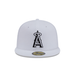 New Era Fitted Hat Adult Los Angeles Angels New Era White/Black Basic 59FIFTY Fitted Hat - Men's