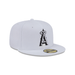 New Era Fitted Hat Adult Los Angeles Angels New Era White/Black Basic 59FIFTY Fitted Hat - Men's