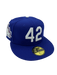 Adult Los Angeles Dodgers New Era Blue 42 Side Patch 59FIFTY Fitted Hat - Men's