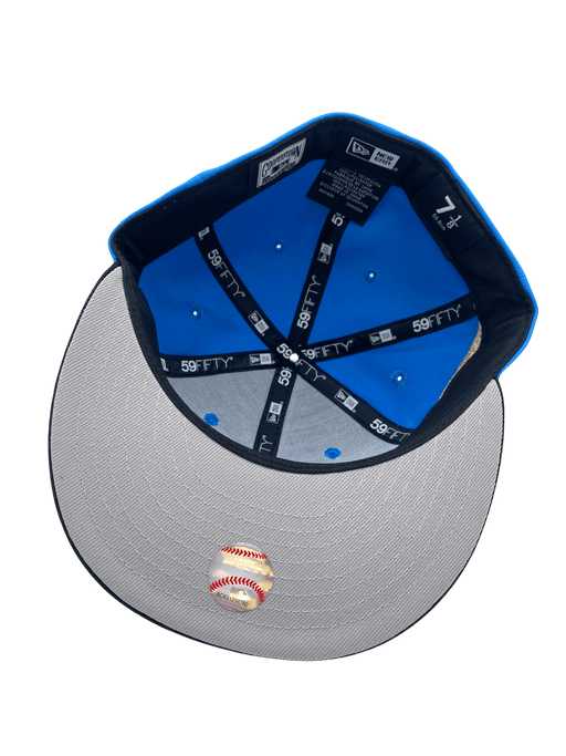 New Era Fitted Hat Adult Los Angeles Dodgers New Era Blue/Black Movie Pack Custom Side Patch 59FIFTY Fitted Hat - Men's