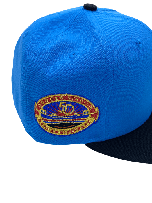 New Era Fitted Hat Adult Los Angeles Dodgers New Era Blue/Black Movie Pack Custom Side Patch 59FIFTY Fitted Hat - Men's